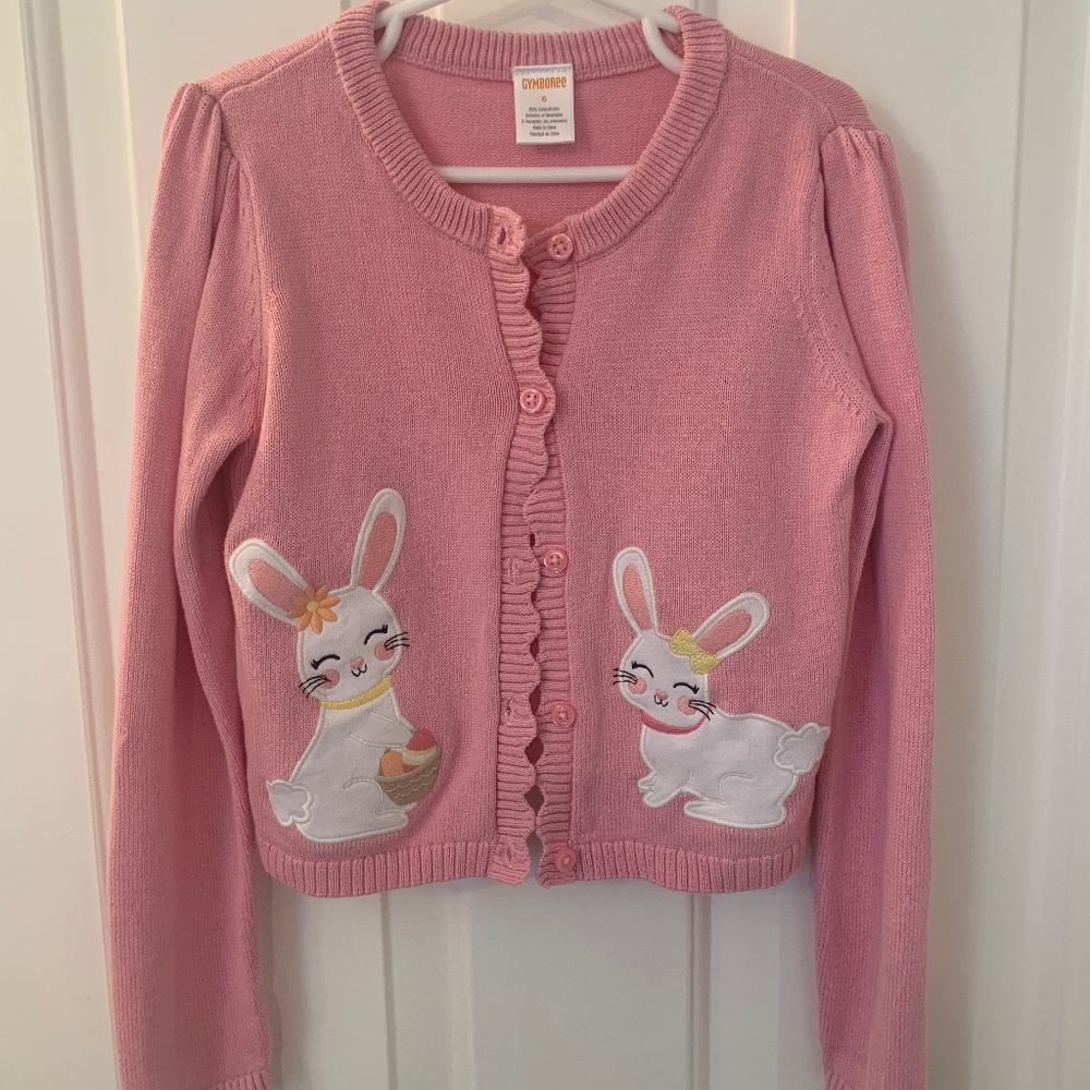 Girls Pink Easter Cardigan Size 6